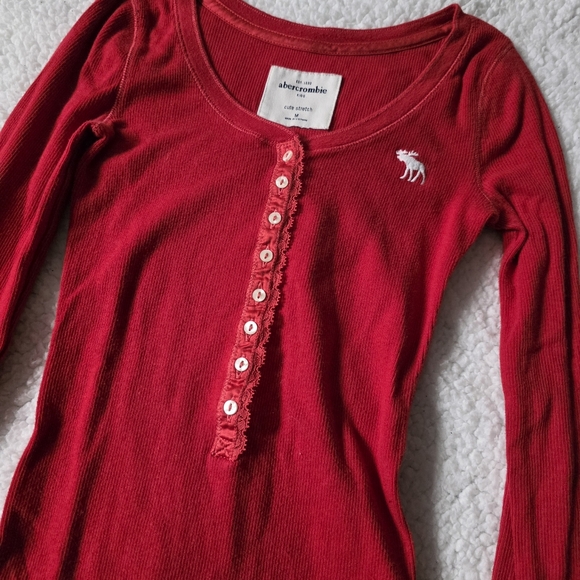 Abercrombie vintage ribbed long sleeve button up henley - Picture 4 of 6